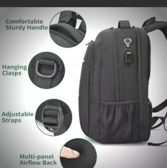 Laptop Backpack w/USB Charging Port - Picture 3 of 4